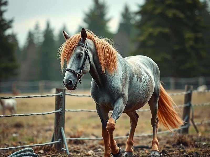 A Shetland pony grazing in a green field