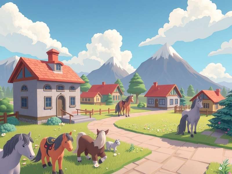 Pony Town modded scene showing colorful ponies interacting