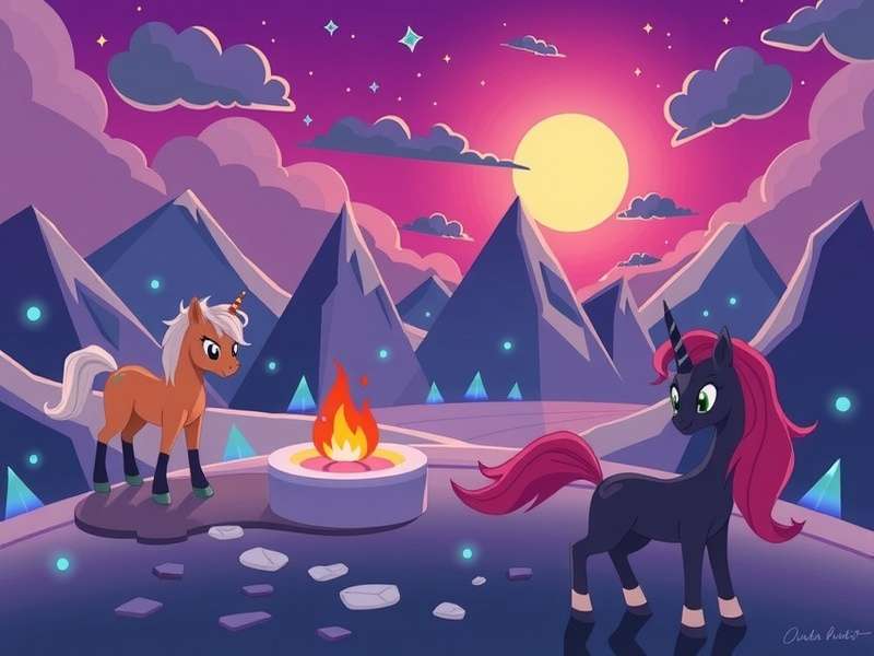 Pony Town OST album cover featuring vibrant music notes and ponies