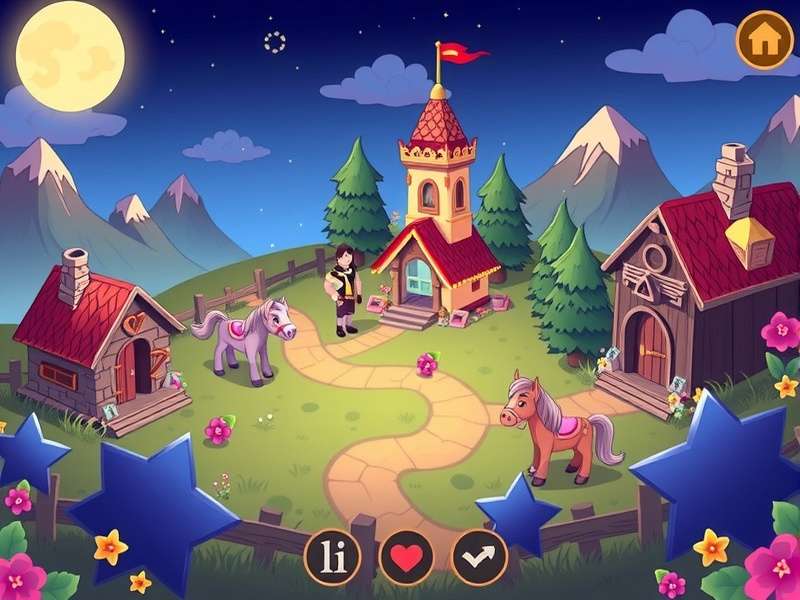 A magical, glowing landscape with luminous plants and pony silhouettes in Pony Town's Luminous Kingdom