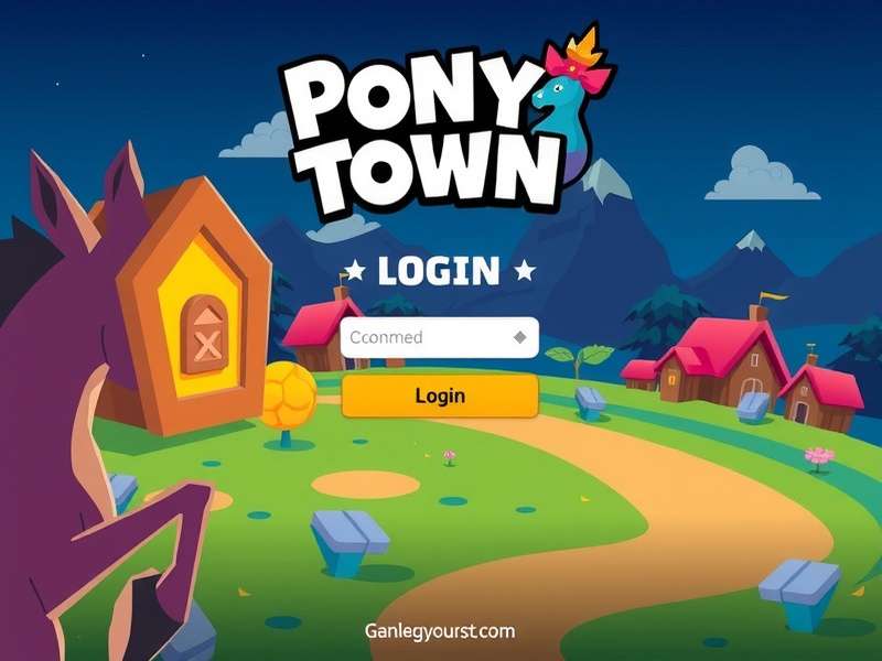 Vibrant Pony Town scene showing diverse player characters in a colourful landscape
