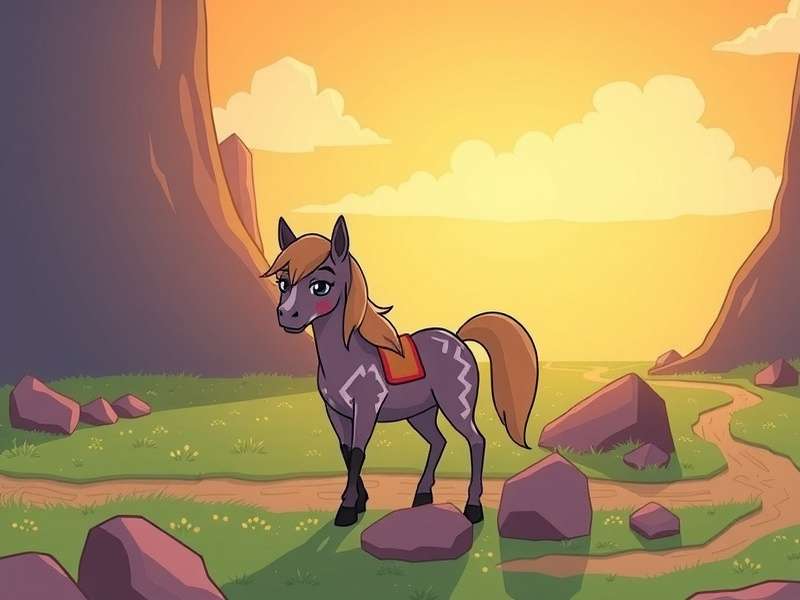 The Pony Town Tutorial Boy character explaining game mechanics in a colourful landscape