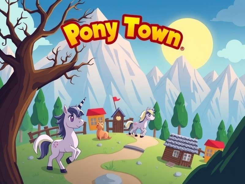 A diverse group of digital pony avatars interacting in a colourful online world