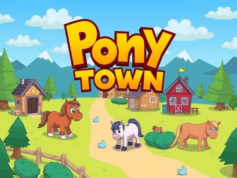 Pony Town gameplay on PC showing colorful ponies and landscapes