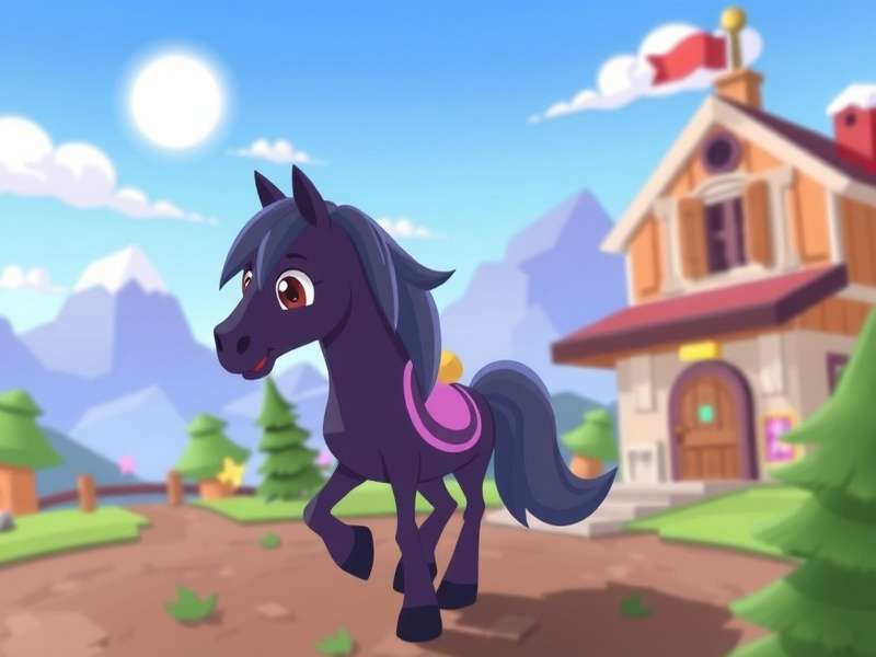 Vibrant Pony Town community scene with colourful ponies interacting