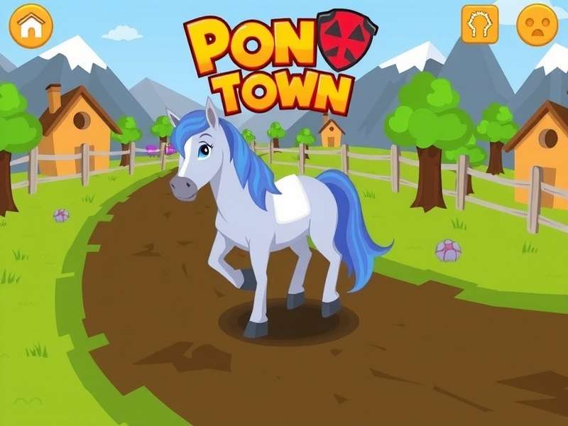 Pony Town iOS gameplay screenshot showing custom ponies in social environment