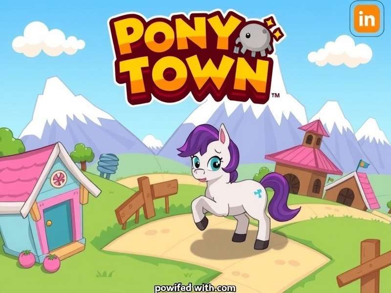 Pony Town gameplay scene with colourful ponies in a virtual world