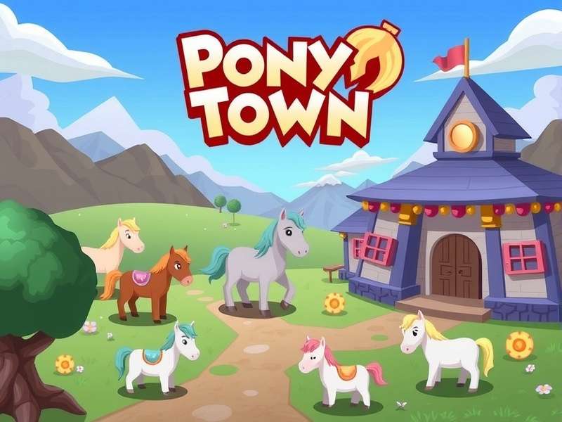 Vibrant Pony Town gameplay scene with custom ponies