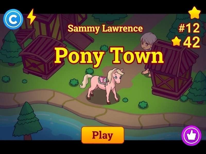 Sammy Lawrence Pony Town character in a vibrant scene