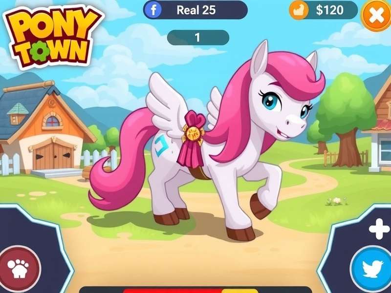 Pony Town App for PC showing detailed customisation interface and vibrant world