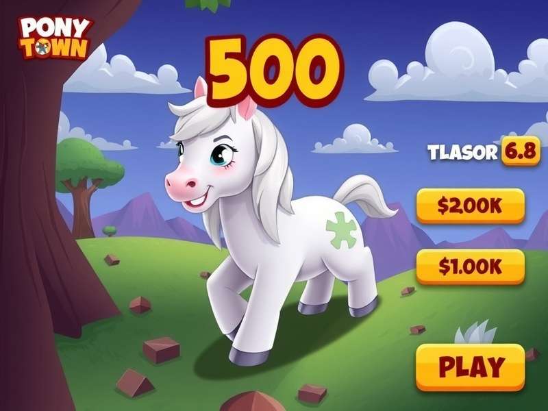 A vibrant collage of customised pony skins in Pony Town, showcasing diverse colours and accessories.