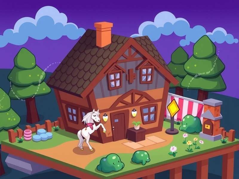 Interior of the Pony Town Tutorial House showing colorful ponies and guide characters