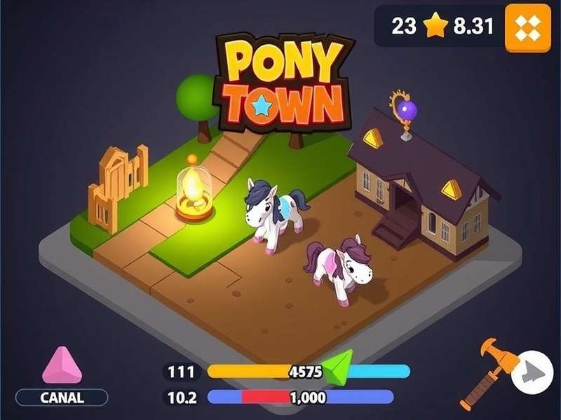 Screenshot of Pony Town gameplay on a PC, showing the detailed interface and customisation options