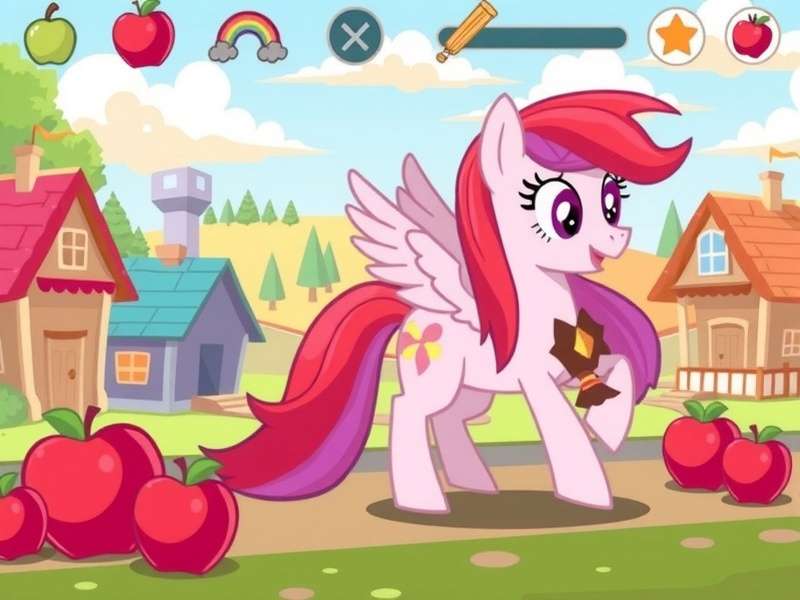 Bad Apple Pony Town – a dark, edgy pony character standing in a mysterious forest with apple motifs
