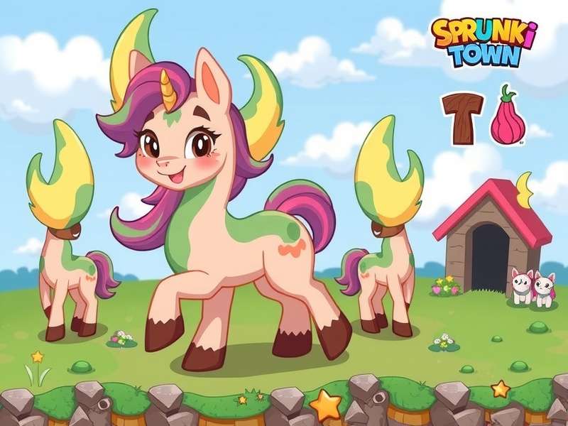 Sprunki Pony Town Skin – vibrant pony character with custom shading and accessories