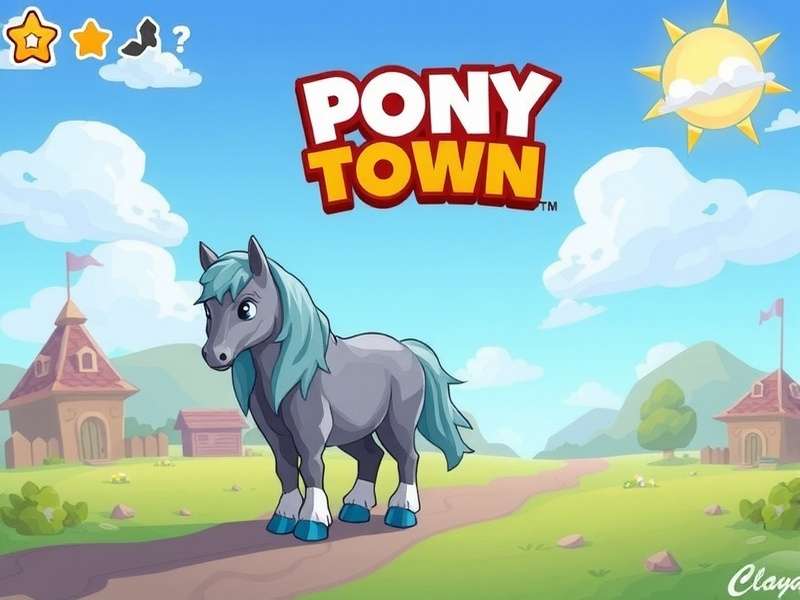 Pony Town server selection screen showing official and private server list