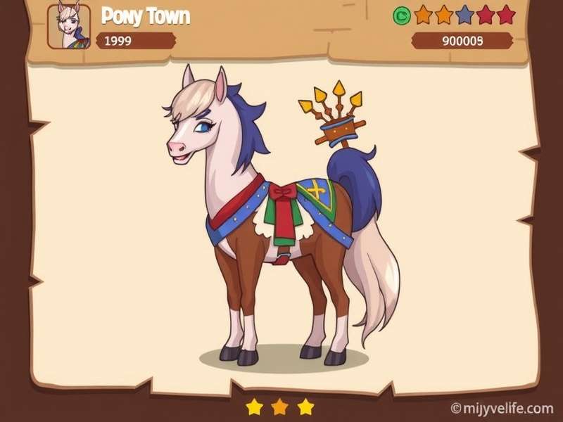 Pony Town outfits ideas collage featuring colourful pony characters with unique styles and accessories