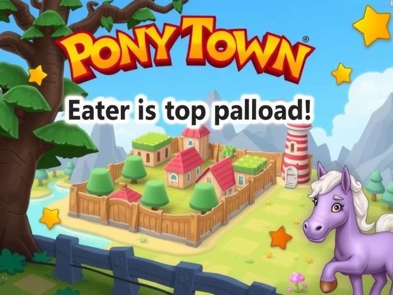Pony Town running on a Windows 10 laptop in a cosy UK bedroom setup