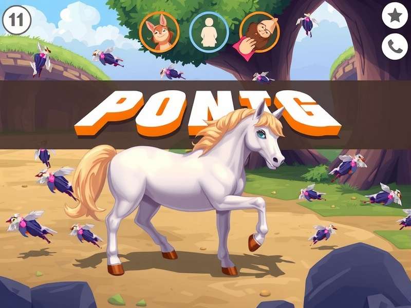 Ponie and Pony Town community banner showing ponies and custom servers