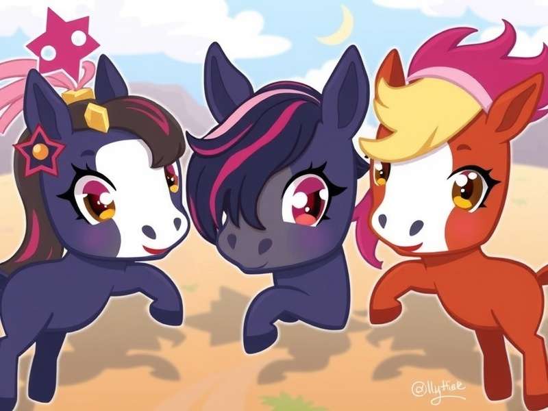 A vibrant collage of Pony Town pony eye designs showing different colours, shapes, and expressions.