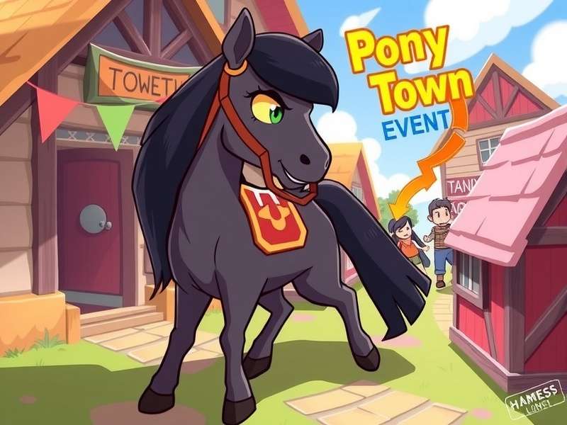Pony Town Event gathering with ponies celebrating together in a vibrant community festival