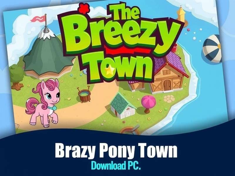 Breezy Pony Town download PC banner showing a pony character on a computer screen